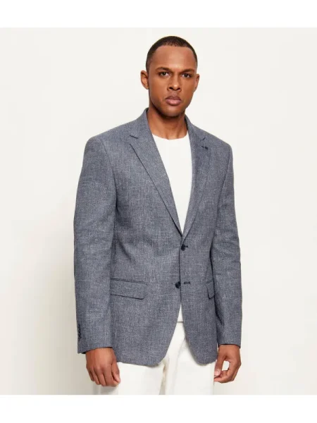 Hechter Paris Zakó | Modern fit len hozzáadásával kék