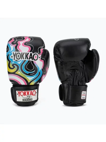Boxerské rukavice YOKKAO Flames black černé