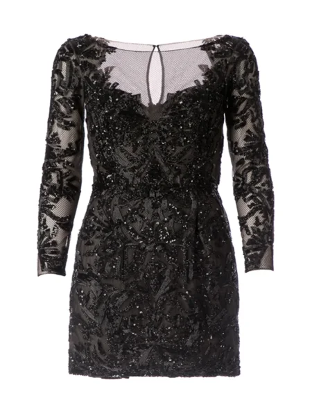 Rochie mini Zuhair Murad cu paiete plasă de costum negru