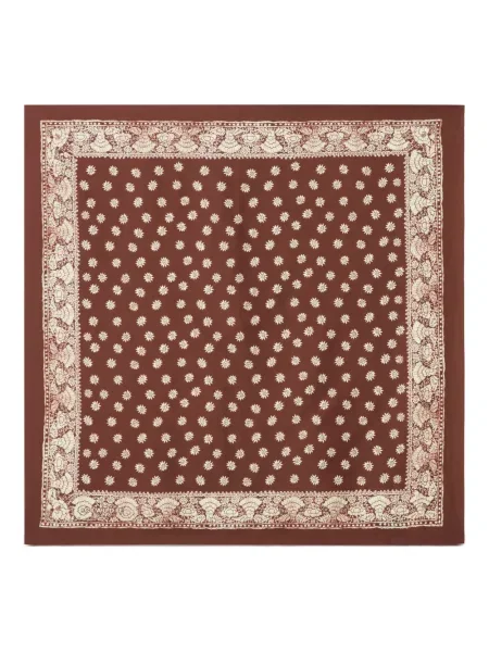 Fular Claudie Pierlot de mătase cu model floral maro