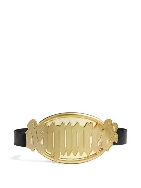 Curea Dsquared2 din piele cu autograf negru