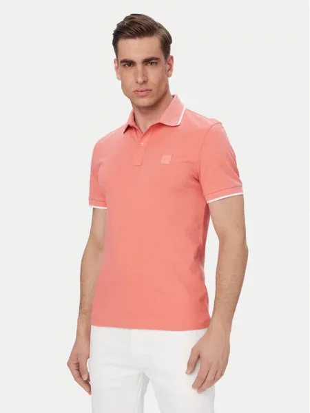 BOSS Polo majica Passertip Svetlo rdeča oranžna