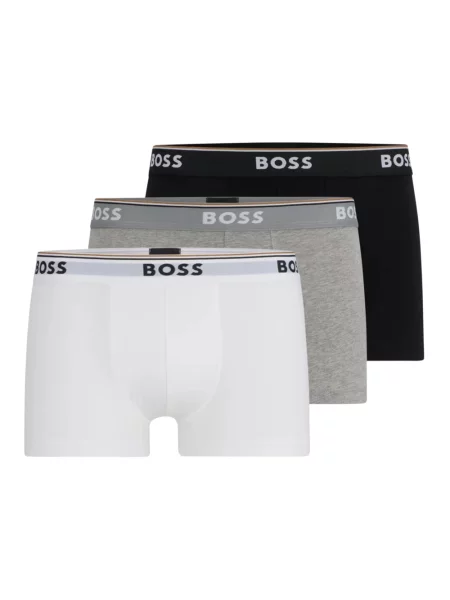 Obcisłe bokserki z elastycznym paskiem z logo w zestawie 3 szt. Hugo Boss szare
