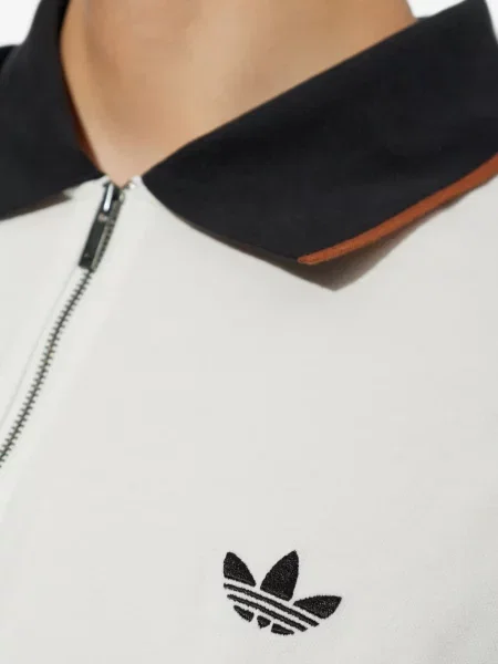Ριγέ μακρύς polo Adidas λευκό
