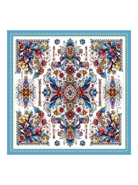 MyScarf Basic Хустка Білий/блакитний Шовк біла