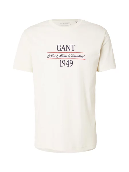 GANT Tricou crem / bleumarin roșu