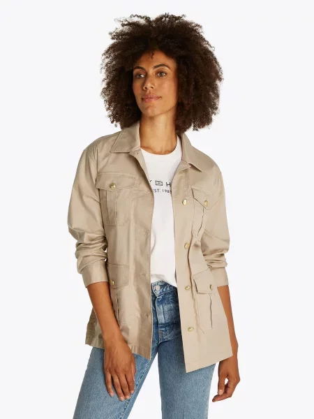 Tommy Hilfiger Košeľová bunda béžová