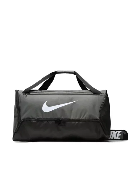 NIKE Sportinis krepšys Brasilia pilka balta juoda