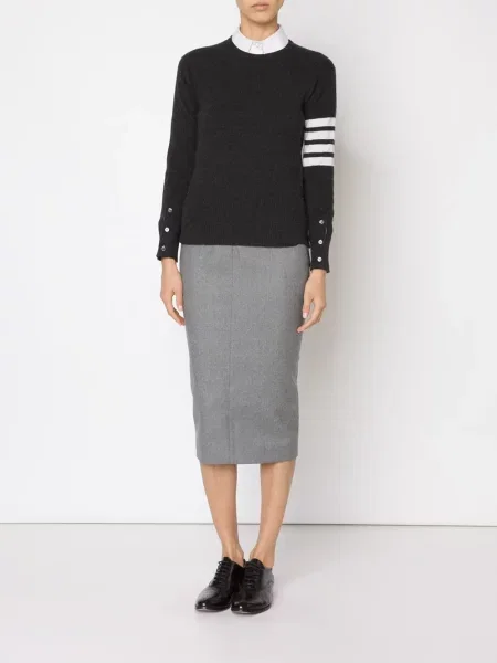 Pruhovaný svetr Thom Browne šedý