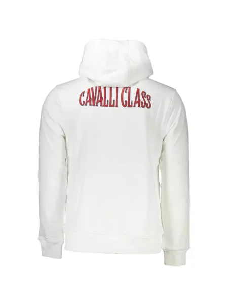 Hanorac cu glugă Cavalli Class cu autograf alb