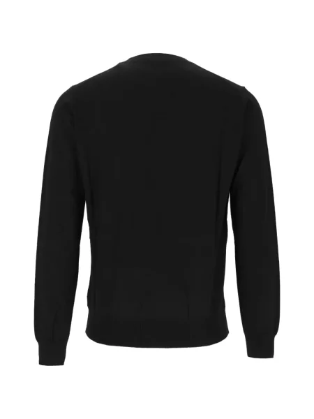 Pulover Alpha Studio de lână cu decolteu rotund negru