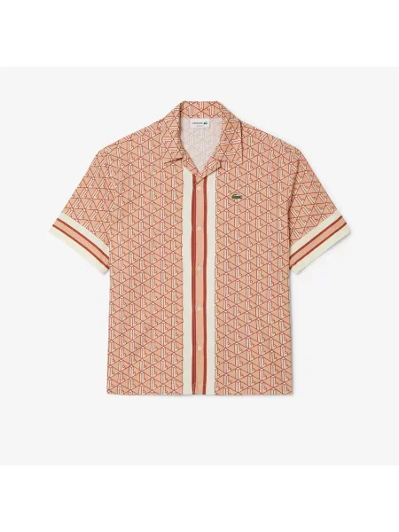 Lacoste Koszula O Prostym Kroju Z Monogramem pomarańczowa