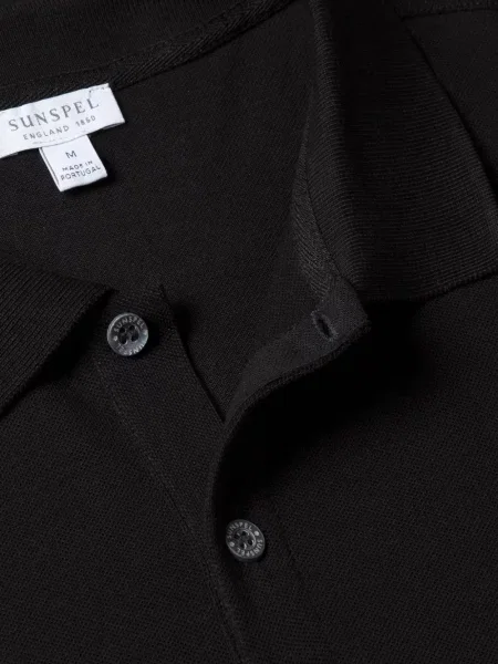 Scurt tricou polo Sunspel negru
