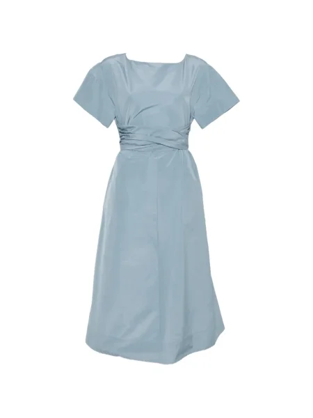 Voiaj rochie Weekend Max Mara cu decolteu rotund de costum albastru