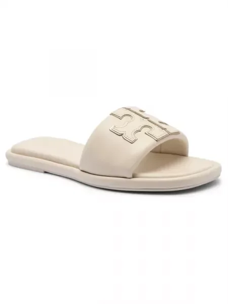 TORY BURCH Bőr papucs DOUBLE T SPORT SLIDE