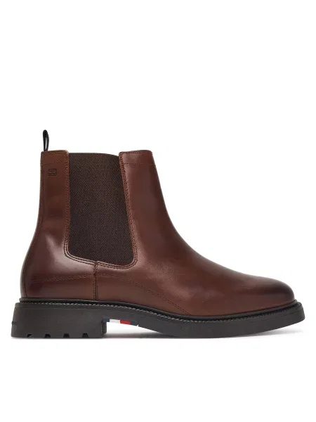 Chelsea cipele Tommy Hilfiger Corporate Casual Lth Chelsea smeđa