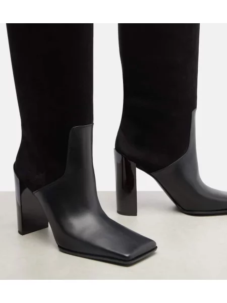 Cizme Alaïa din piele de căprioară negru