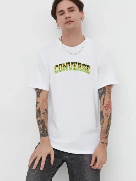 Tričko Converse s potiskem béžová