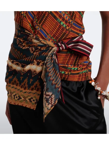 Top Dries Van Noten cu imagine cu gât halter