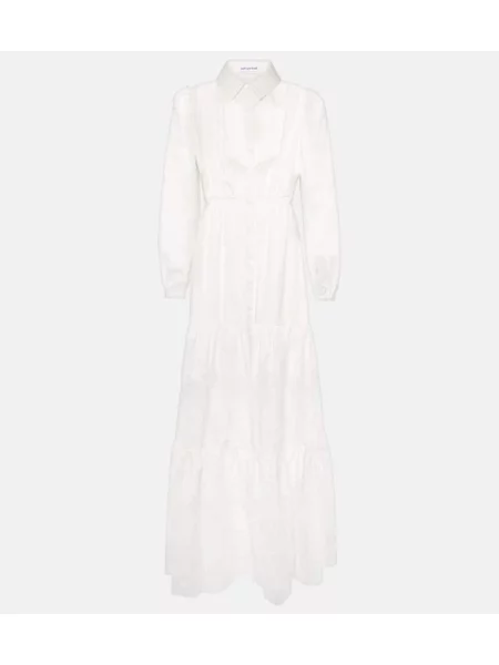 Rochie maxi Self-portrait din dantelă de costum alb