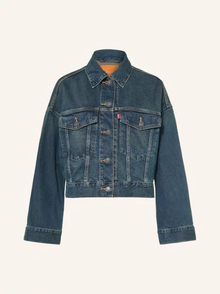 Levi's® Džínová Bunda Loose Crop Trucker 07 dark indigo worn in