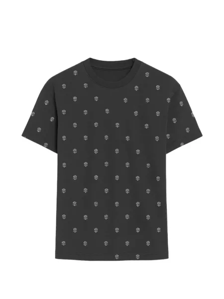 Tricou John Richmond cu model floral cu imagine negru