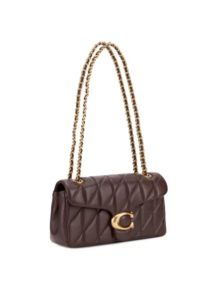 Coach torebka skórzana Tabby Shoulder Bag 26 With Pillow Quilting brązowa