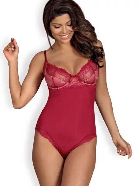 Боди с уплотненными чашками Боди_Obsessive_Rosalyne червоне