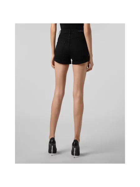 Szorty jeansowe Philipp Plein czarne
