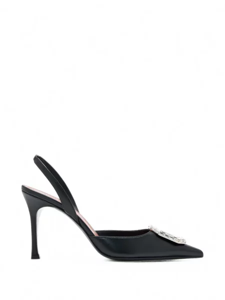 Pantofi cu toc Amina Muaddi slingback negru