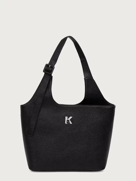 Karl Lagerfeld Jeans geantă shopper pentru femei cu imitație de piele negru