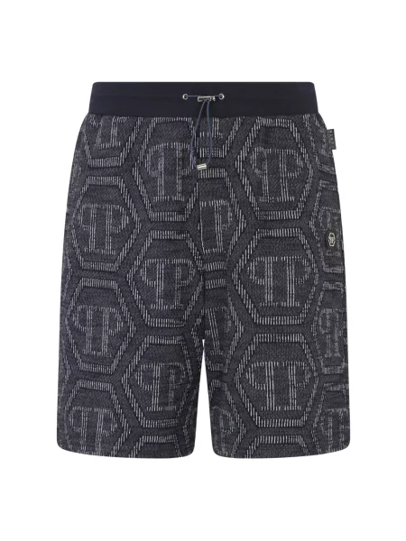 Szorty Philipp Plein żakardowe niebieskie