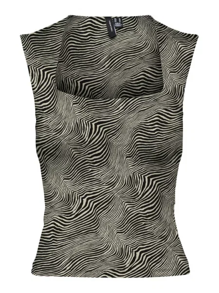 Vero Moda Marškinėliai Million Slim Fit smėlio