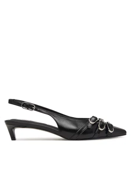 Tommy Jeans Обувки на Tjw Sling Back Kitten Heels черен