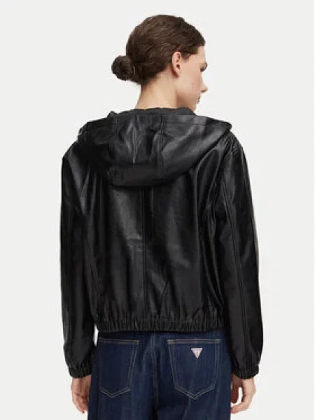 Bunda z imitace kůže Calvin Klein Jeans černá