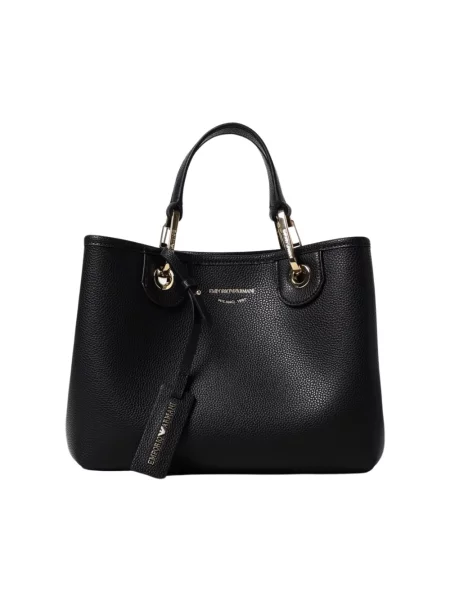 Torebka crossbody Emporio Armani z magnetycznym zapięciem skórzana czarna