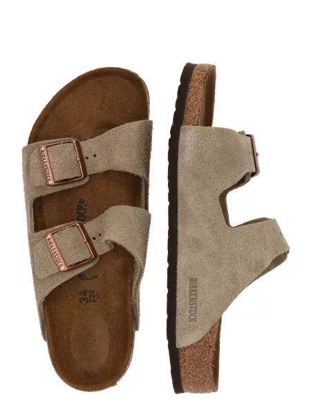 Otroški natikači iz semiša Birkenstock siva