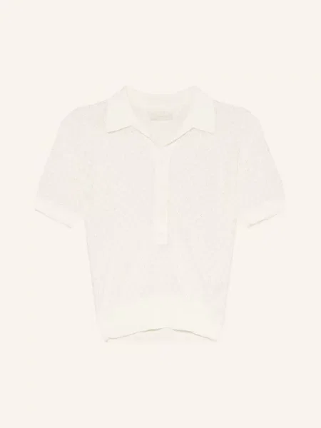 Faithfull The Brand Pletené Polo Tričko Lenna krémová