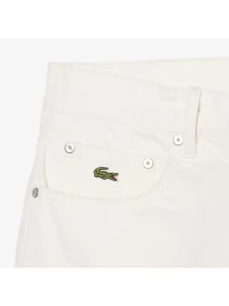 Lacoste Denimowe Szorty Wide Leg białe