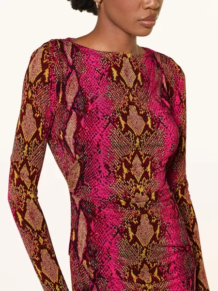 Diane Von Furstenberg Jerseyové Šaty Darrius růžová / tmavě / žlutá červená