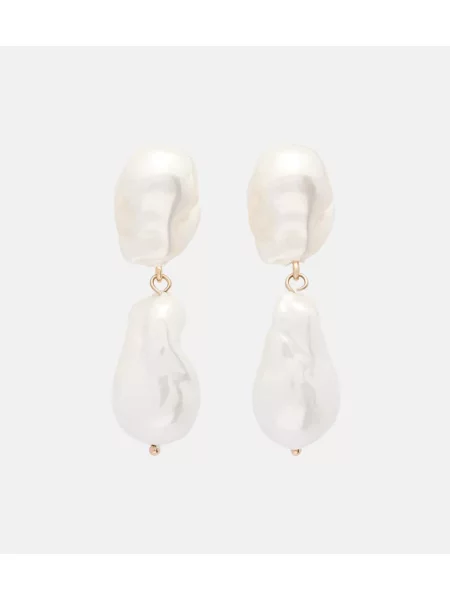 Cercei Erdem cu perle alb