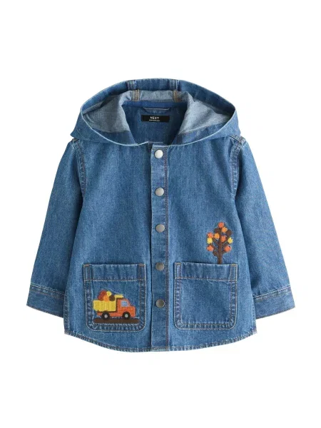 Next Geacă de primăvară-toamnă albastru denim / galben negru
