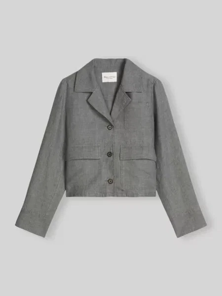 Kurtka o kroju relaxed fit z czystego lnu Marc O'polo szara