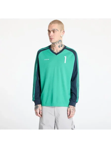 Тениска с дълъг ръкав Adidas Originals с принт от джърси зелено