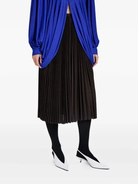 Плисирана плисирана пола Proenza Schouler до коляното кафяво