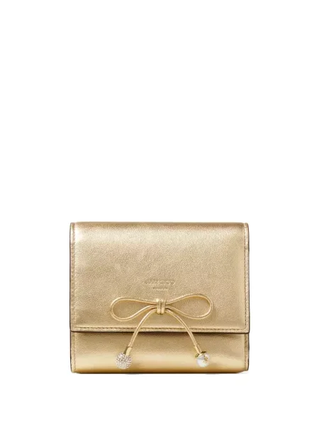 Portofel Jimmy Choo din piele auriu