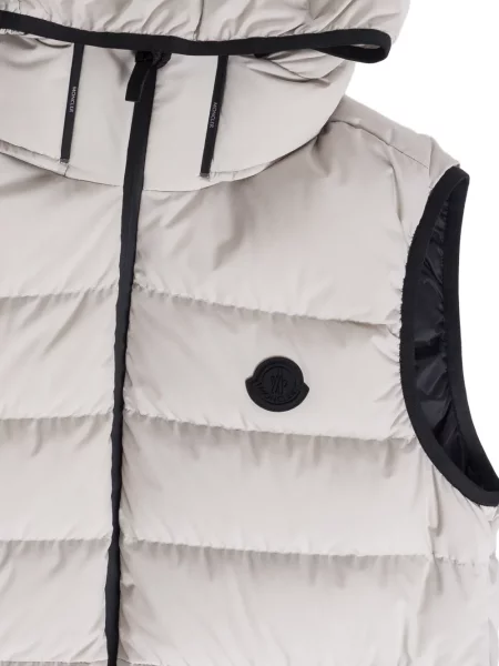 Vestă Moncler cu glugă alb