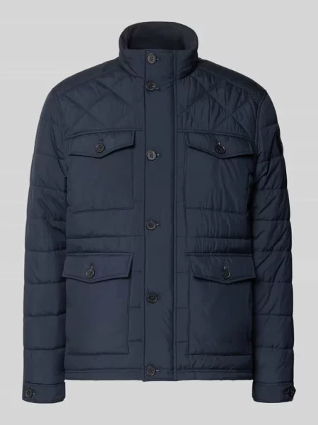Kurtka pikowana o kroju regular fit z naszywką z logo Brax granatowa