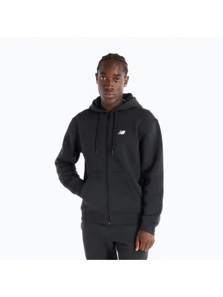 Hanorac pentru bărbați New Balance Core Brushed Full Zip black negru