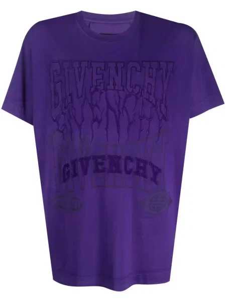 Tricou Givenchy cu broderie violet